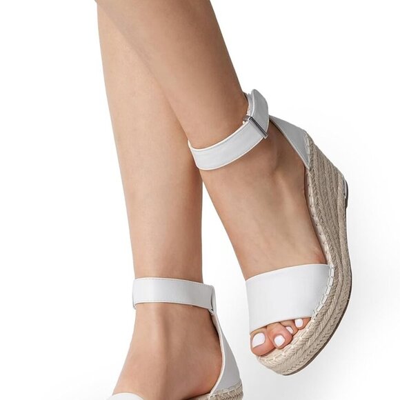 Women's Wedge Sandals Faux Leather Platform Open Toe Summer Dress Shoes - Picture 8 of 8